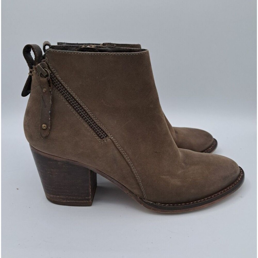 Blondo Nivada Waterproof Taupe Leather Ankle Boots Zipper Size Women's 6.5